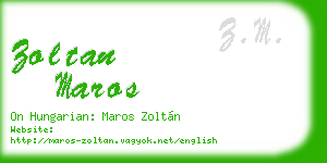 zoltan maros business card