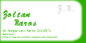 zoltan maros business card